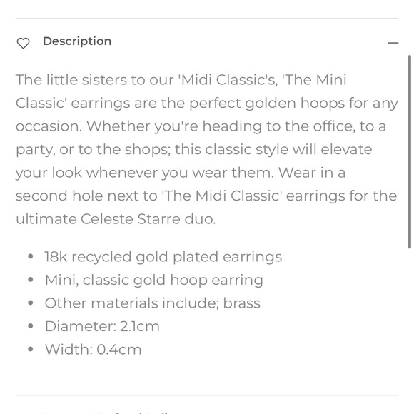 Celeste Starre Mini Classic Earrings - new in box - Picture 6 of 6